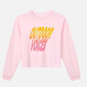 Outdoor Voices Womens Medium Pink Crewneck light sweat sweatshirt - 100% cotton